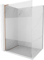 Ścianki i drzwi prysznicowe - Mexen Kioto L ścianka prysznicowa Walk-in 100 x 200 cm, transparent/szron, miedź szczotkowana - 800-100-103-65-35 - miniaturka - grafika 1