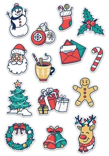 NAKLEJKI ŚWIĄTECZNE NA KARTKI PREZENTY KALENDARZ ADWENTOWY - ARKUSZ A5 - Zabawki kreatywne - miniaturka - grafika 1