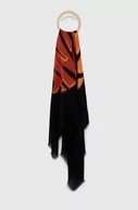 Apaszki i szaliki damskie - AllSaints chusta z domieszką wełny kolor czarny wzorzysta - miniaturka - grafika 1