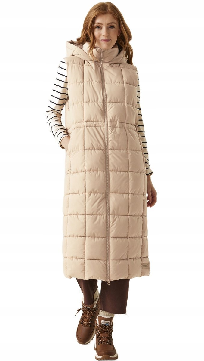 Damska kamizelka z kapturem długa Regatta RWB140 2B4 beżowy 3XL