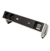 Gniazdka elektryczne - BACHMANN DESK2 2xUTE 1xUSB C 60W 1xCM 0.2m GST18 INOX - miniaturka - grafika 1