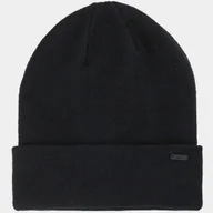Czapki damskie - Czapka 4F Czarna Zimowa Uniseks Beanie 4FWMM00ACAPU621 Czarny One size - miniaturka - grafika 1
