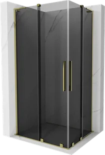 Mexen Velar L Duo kabina prysznicowa rozsuwana 100x90 cm, grafit, złota - 871-100-090-02-43-50 - Kabiny prysznicowe - miniaturka - grafika 1