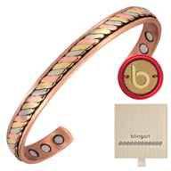 Bransoletki - Bransoletka miedziana magnetyczna BANGLA zdobiona - miniaturka - grafika 1