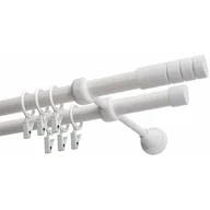 Karnisze - Karnisz DECASTYL Techno z kółkami Podwójny 320 cm Biały - miniaturka - grafika 1