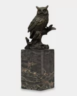 Figurki dekoracyjne - Sowa Rzeźba z Brązu na Marmurze - miniaturka - grafika 1