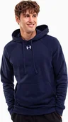 Bluzy męskie - Under Armour Bluza z kapturem kangurka męska Under Armour Rival Fleece Hoodie granatowa 1379757 410 M - miniaturka - grafika 1