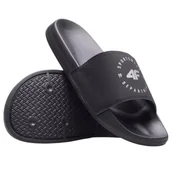 Klapki i japonki męskie - Klapki damskie na basen 4F 4FWSS26FSLIF096-20S Czarny 37 - miniaturka - grafika 1