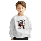 Bluzy dla dziewczynek - BLUZA DZIECIĘCA KOŃ KOCHAM KONIE 122-128 DLA CHŁOPCA DZIEWCZYNKI - miniaturka - grafika 1