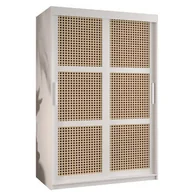 Szafy - Szafa przesuwna garderoba mieszkaniowa pojemna PLECIONKA WIEDEŃSKA 120 czarna biała - miniaturka - grafika 1