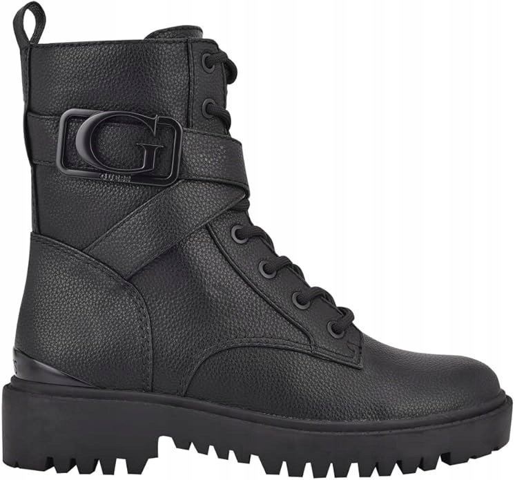 GUESS BOTKI DAMSKIE Z LOGO NA PASKU CZARNE 42 16CA