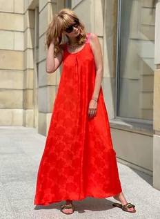 Sukienki - Letnia Sukienka Maxi Boho SilkyVibe Coral - grafika 1