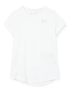 Koszulki dla dziewczynek - Under Armour Koszulka dziewczęca na żywo z krótkim rękawem z krótkim rękawem Biały/szary aureolowy (100) S-M 1356450-100 - grafika 1