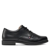 Buty dla chłopców - Półbuty Tommy Hilfiger Low Cut Lace Up Shoe T3B4-33174-1355 Czarny - miniaturka - grafika 1