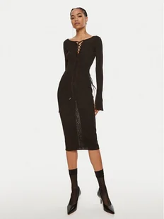Patrizia Pepe Sukienka koktajlowa 8A1331 K1QZA K250 Czarny Slim Fit - Sukienki - miniaturka - grafika 1