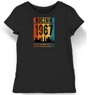 Koszulki i topy damskie - Koszulka damska czarna 1967 urodziny 58 lat prezent XXL - miniaturka - grafika 1
