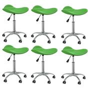 Krzesła - vidaXL Obrotowe krzesła stołowe 6 szt. zielone sztuczna skóra 3088554 - miniaturka - grafika 1