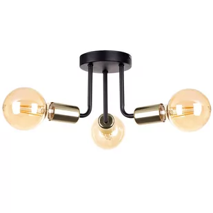 KET Loftowa LAMPA sufitowa metalowa OPRAWA industrialna czarna złota KET1189 - Lampy sufitowe - miniaturka - grafika 1
