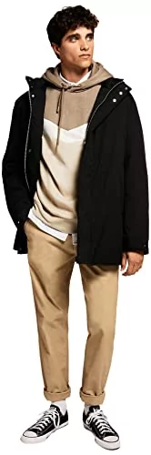 Springfield Męska kurtka z kapturem, czarny/biały, XL, czarny/biały