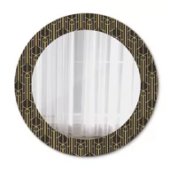 Lustra - Nowoczesne Lustro Okrągłe Vintage geometria 60cm - miniaturka - grafika 1