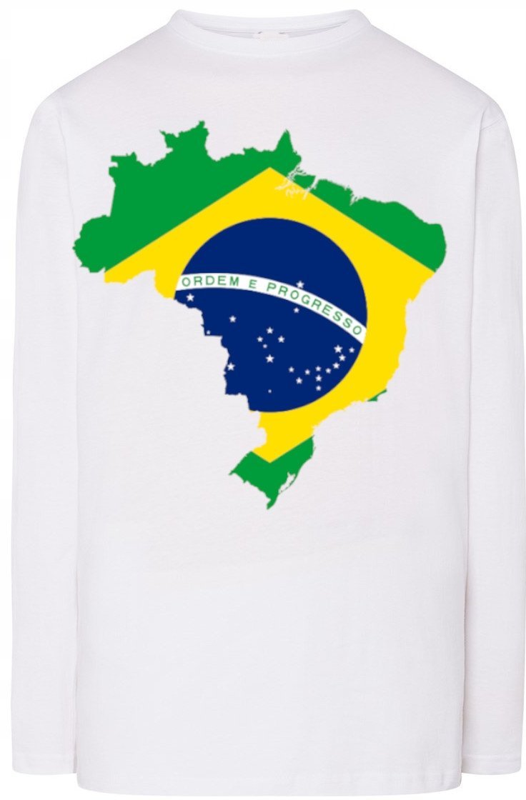Brazylia Flaga Męski Modny Longsleeve Rozm.3XL