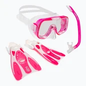 Maski do nurkowania - Zestaw do nurkowania dziecięcy TUSA Mini-Kleio UC-0201 różowy - miniaturka - grafika 1