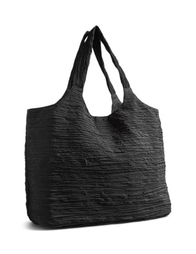 PIECES Pcflora Large Shopper damskie, czarny, jeden rozmiar