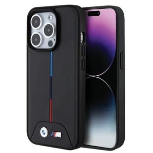 Etui BMW Quilted Tricolor MagSafe na iPhone 15 Pro Max - czarne - Etui i futerały do telefonów - miniaturka - grafika 1