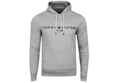 Bluzy męskie - Tommy Hilfiger Bluza Męska Ocieplana Z Kapturem Core Tommy Logo Hoody Grey Mw0Mw10752 501 M - miniaturka - grafika 1