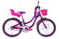 Rowery - Rower dziecięcy dla dziewczynki FLOWER koło 20 " fiolet + wstążki, koszyk - miniaturka - grafika 1