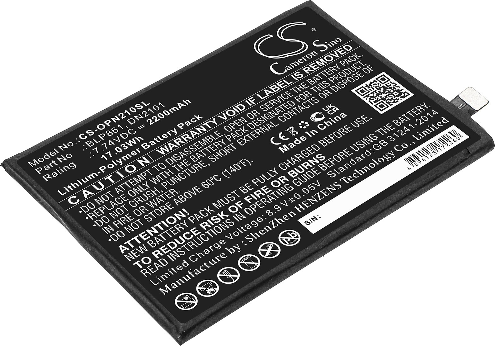 TECHTEK Baterie kompatybilny z [Oneplus] 9RT 5G, EB2101, MT2110, MT2111 zastępuje BLP861, kompatybilny z DN2101