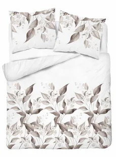 Pościel satynowa 200x220 5326b beżowe liście - Pościel - miniaturka - grafika 1