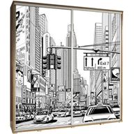 Szafy - Szafa 205 z Grafiką Miasto Penelopa Maridex Biały Mat - miniaturka - grafika 1