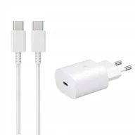 Ładowarki do telefonów - Certyfikowana SZYBKA Ładowarka sieciowa Denmen TYP-C + kabel 3A 25W BIAŁY - miniaturka - grafika 1