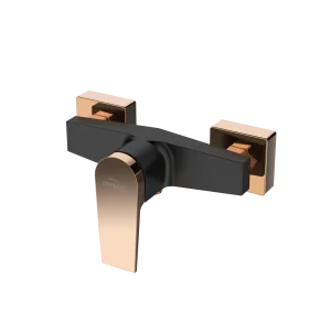 BATERIA NATRYSKOWA PRYSZNICOWA ŚCIENNA AVANGARDA , BLACK/ GOLD ROSE I1-BN-36-014-V - Baterie wannowe i prysznicowe - miniaturka - grafika 1