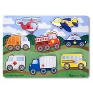 Układanki dla dzieci - Melissa & Doug Drewniana układanka z uchwytami Pojazdy - miniaturka - grafika 1