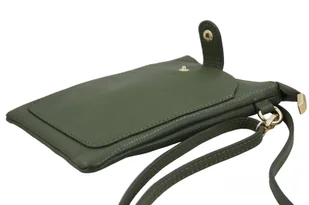 Torebka skórzana / etui na telefon - Zielone - Etui i futerały do telefonów - miniaturka - grafika 8