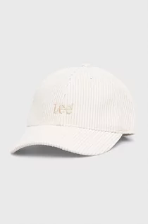 Czapki męskie - Lee czapka kolor beżowy gładka - grafika 1