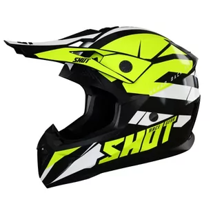 SHOT, kask motocrossowy PULSE revenge black neon yellow white glossy, XS - Kaski motocyklowe - miniaturka - grafika 1