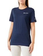Koszulki i topy damskie - Champion Legacy American Classics W-Script Logo Light Cotton Jersey S-s Regular Crewneck Koszulka damska, Granatowy, L - miniaturka - grafika 1