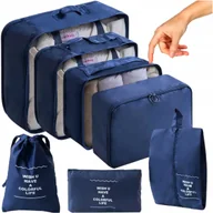 Akcesoria podróżnicze - ORGANIZER PODRÓŻNY DO WALIZKI TORBY SZAFY ZESTAW UBRANIA I BUTY NIEBIESKI - miniaturka - grafika 1
