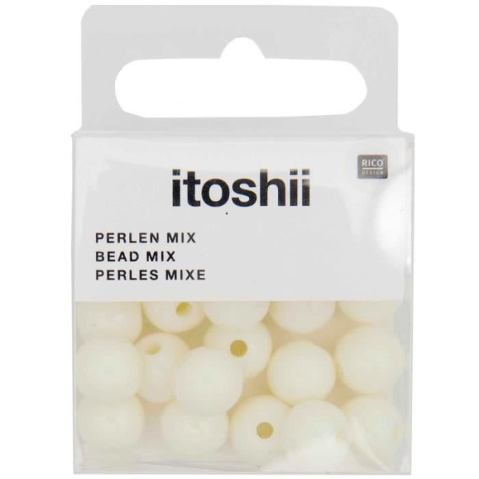 Koraliki plastikowe - Off-white - 10 mm - 24 szt