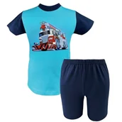 Piżamy chłopięce - PIŻAMA CHŁOPIĘCA DZIECIĘCA BAWEŁNIANA KRÓTKI RĘKAW KRÓTKIE SPODENKI KOLOROWA LETNIA Z NADRUKIEM POLSKI PRODUCENT116 - Marcinkowski - miniaturka - grafika 1