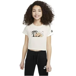 Koszulka sportowa dziewczęca Nike Sun Swoosh Crop - Odzież sportowa dziecięca - miniaturka - grafika 1