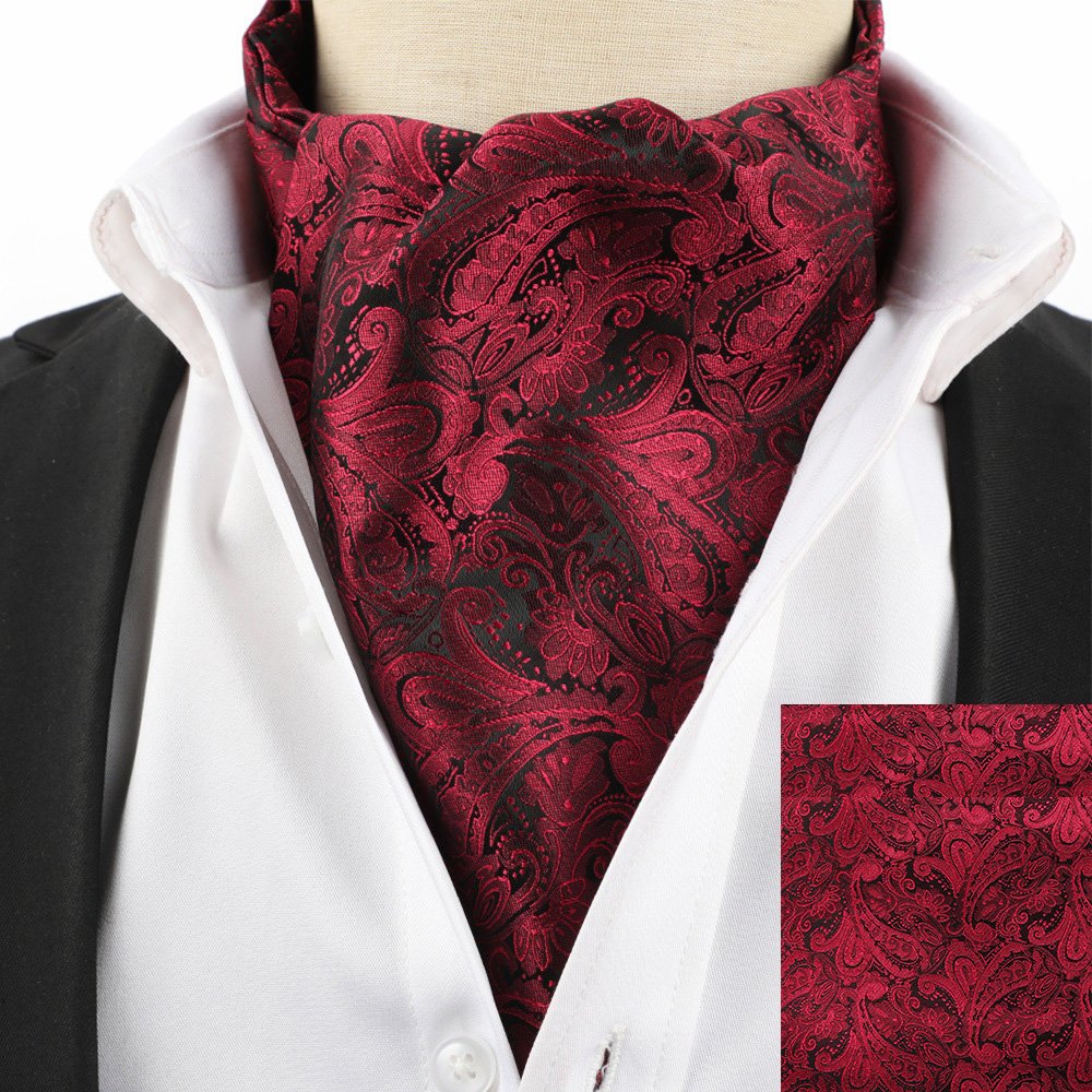 Apaszka bordowa męska elegancka chusta na szyję stylowy szalik