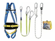 Akcesoria BHP - Zestaw asekuracyjny GRIDER szelki+linka+amortyzator z podwójną linką+torba - miniaturka - grafika 1