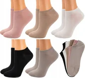 Skarpetki damskie - Stopki Damskie Skarpetki Bambusowe ABS Kolorowe Silikon Gładkie 5-PAR 39-42 - miniaturka - grafika 1