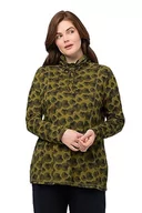 Koszulki i topy damskie - Ulla Popken Damska koszulka z nadrukiem z minimalnymi liśćmi, żółty/zielony, 58/60 - miniaturka - grafika 1