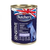 Mokra karma dla psów - Butchers Blue Sensitive z jagnięciną i ryżem puszka 390g - miniaturka - grafika 1