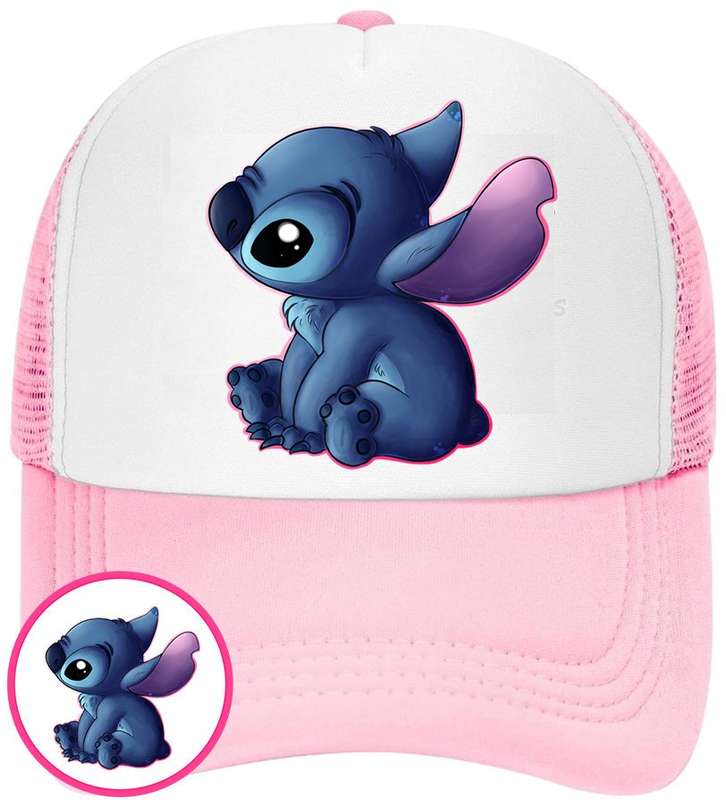 CZAPKA Z DASZKIEM LILO I STICH DLA DZIECI SIATKA RÓŻOWA BEJSBOLÓWKA